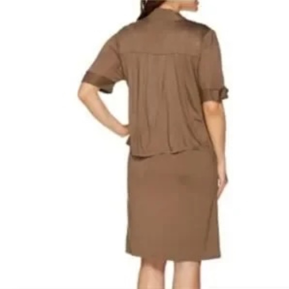 H By Halston, Drape Knit Twist front sheath dress - Picture 12 of 13